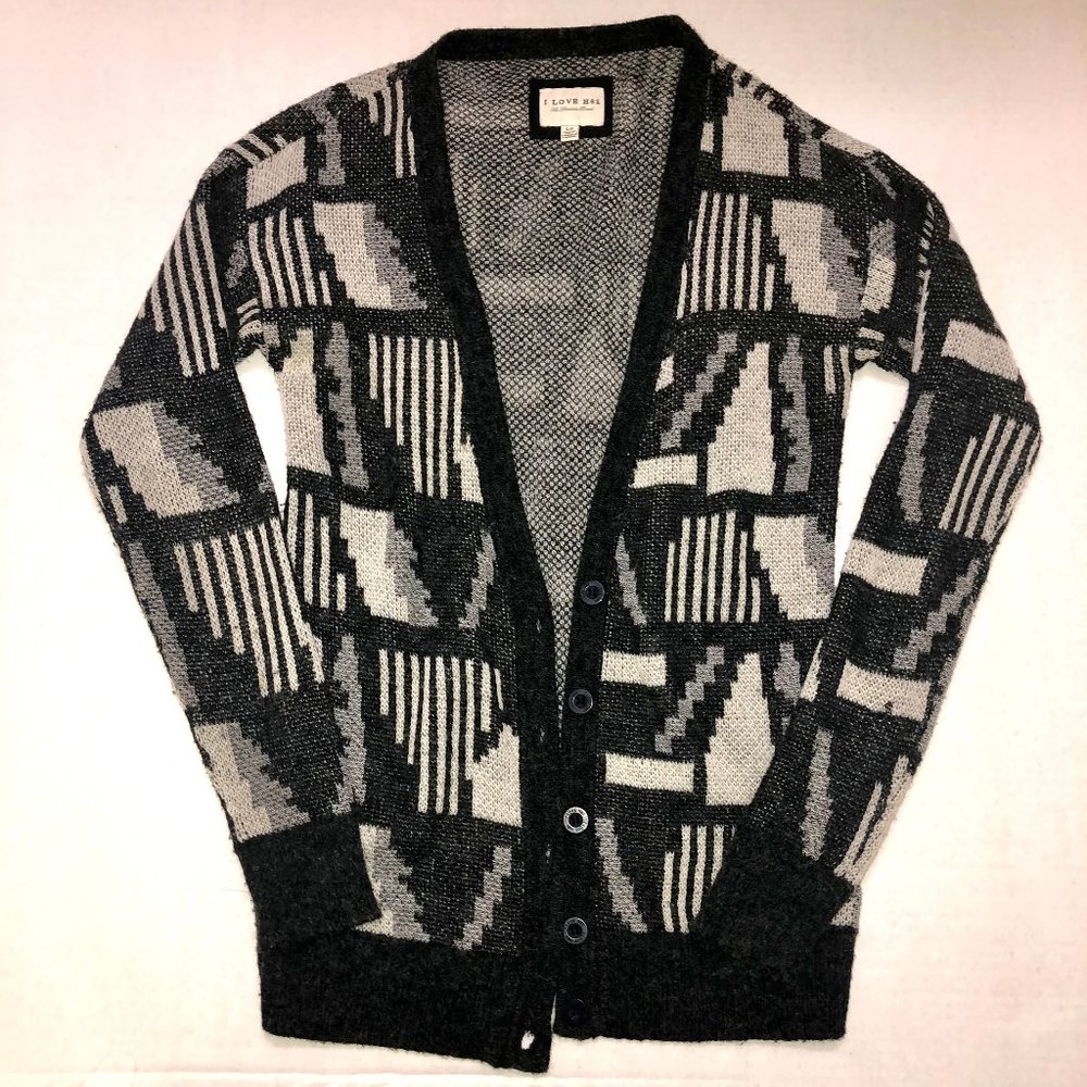 I LOVE H81 Cozy Gray Knitted Cardigan with Buttons